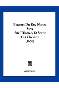 Placcart Du Roy Nostre Sire