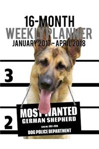 2017-2018 Weekly Planner - Most Wanted German Shepherd