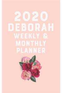 DEBORAH planner 2020-2021, planner calendar 2020 for DEBORAH Monthly Weekly 2020 Planner A beautiful