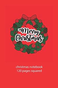 christmas notebook 120 pages squared