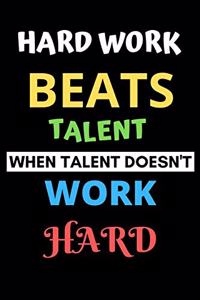 Hard work beats talent when talent doesn't work hard