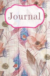 Floral Peacock Feather Journal