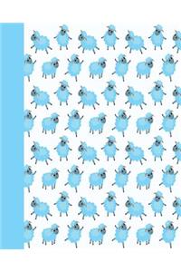 Journal: Baby Sheep (Blue) 8x10 - Lined Journal - Writing Journal with Blank Lined Pages