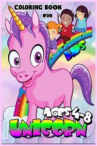 Unicorn coloring book for kids ages 4-8