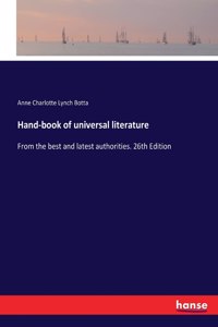 Hand-book of universal literature