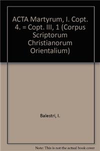 Acta martyrum, I