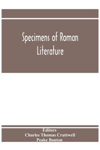 Specimens of Roman literature