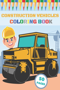Construction Vehicles Coloring Book