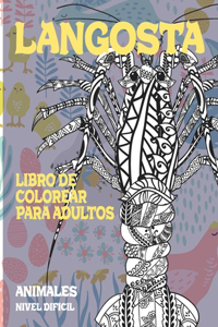 Libro de colorear para adultos - Nivel dificil - Animales - Langosta