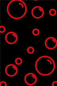 Notebook: red clear bubbles with black background 6 X 9 150 gray lined white pages 75 sheets for journaling or note taking, doodling, drawing, sketching in gl