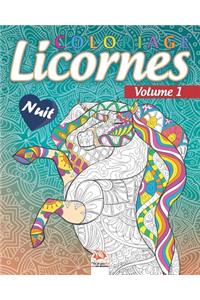 Coloriage Licornes 1 - Nuit