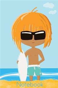 Cool Surfer Dude on the Beach Notebook