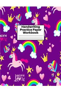 Handwriting Practice Paper Workbook