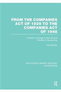 From the Companies Act of 1929 to the Companies Act of 1948 (Rle: Accounting)