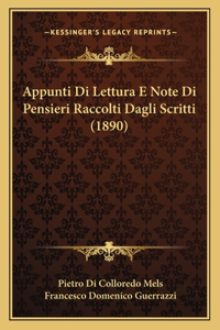 Appunti Di Lettura E Note Di Pensieri Raccolti Dagli Scritti (1890)