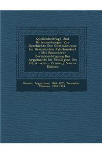Quellenbeitrage Und Untersuchungen Zur Geschichte Der Gottesbeweise Im Dreizehnten Jahrhundert
