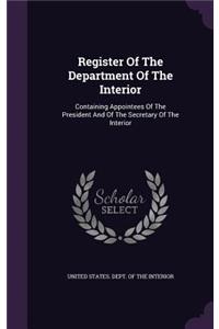 Register of the Department of the Interior