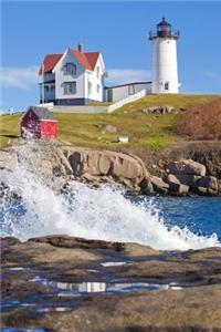 Crashing Waves at Nubble Lighthouse Cape Neddick York Maine USA Journal