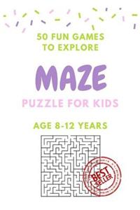 Maze Puzzle for Kids Age 8-12 years, 50 Fun to Explore Maze