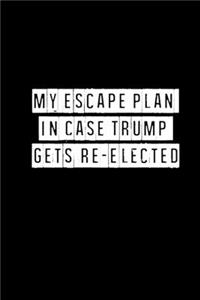 My Escape Plan In Case Trump Gets Re-Elected - 6 x 9 Inches (Funny Perfect Gag Gift, Organizer, Notes, Goals & To Do Lists)