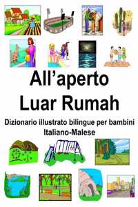 Italiano-Malese All'aperto/Luar Rumah Dizionario illustrato bilingue per bambini