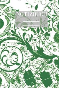 Notizbuch Garten Muster Pattern Pflanzen Blumen Pflanze Flower Blüte Grün