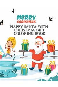 Happy Santa With Christmas Gift Coloring Book