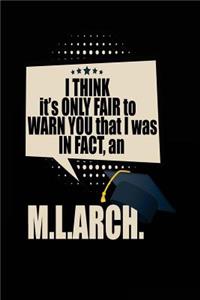 I Think It's Only Fair To Warn You That I Was In Fact, An M.LARCH.