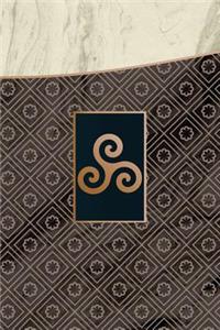 Monogram Triskele (Neopaganism) Notebook