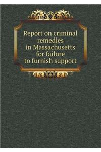 Report on criminal remedies in Massachusetts for failure to furnish support