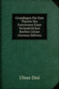 Grundlagen Fur Eine Theorie Der Functionen Einer Veranderlichen Reellen Grosse (German Edition)