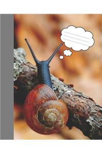 Cute Black and Brown Snail Wide-ruled Lined School Composition Notebook