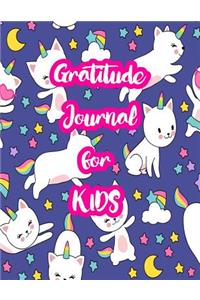 Gratitude Journal for Kids: 5-Minute Daily Diary of Positivity with Cute Unicorn Matte Cover Design Notebook Prompts to Write In Per Day - Perfect Gift for Girls, Boys, Teens, 