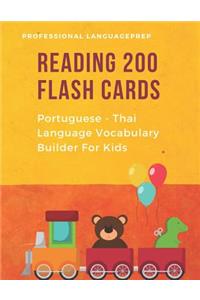 Reading 200 Flash Cards Portuguese - Thai Language Vocabulary Builder For Kids