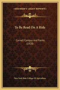 To Be Read On A Ride