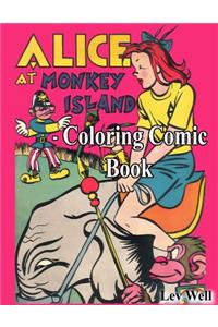 Alice At Monkey Island - Coloring Comic Book