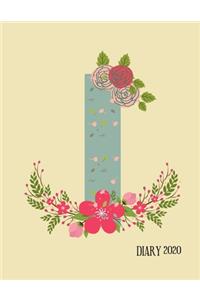 Perfect personalized initial diary Rustic Floral Initial Letter I Alphabet Lover Journal Gift For Class Notes or Inspirational Thoughts.