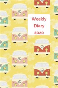 Weekly Diary: 6x9 week to a page diary planner. 12 months monthly planner, weekly diary & lined paper note pages. Perfect for teachers, students, camping enthusia