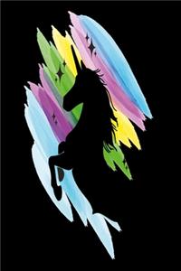 Half rainbow unicorn notebok black