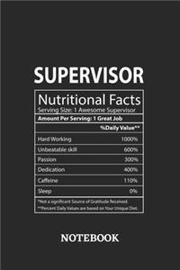 Nutritional Facts Supervisor Awesome Notebook