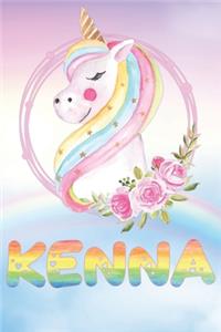 Kenna: Kenna's Unicorn Personal Custom Named Diary Planner Perpetual Calendar Notebook Journal 6x9 Personalized Customized Gift For Someone Who's Surname i