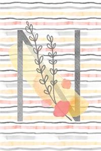 Food and Exercise Journal with Monogram Letter N
