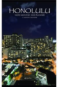 Honolulu Note Monthly 2020 Planner 12 Month Calendar