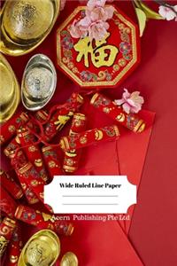Chinese New Year Theme Wide Ruled Line Paper