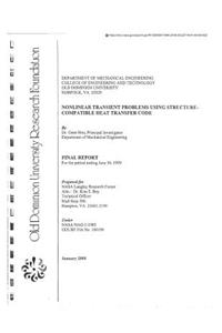 Nonlinear Transient Problems Using Structure Compatible Heat Transfer Code