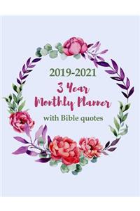 2019-2021 3 Year Monthly Planner with Bible Quotes