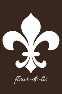 fleur-de-lis - Chocolate Lined Notebook with Margins