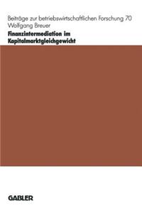 Finanzintermediation Im Kapitalmarktgleichgewicht