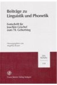 Beitrage Zu Linguistik Und Phonetik