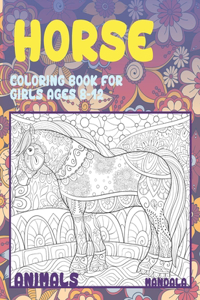 Mandala Coloring Book for Girls Ages 8-12 - Animals - Horse